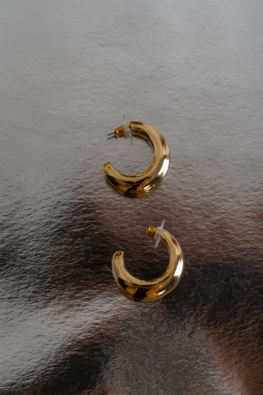 Arracada Hueca Luna Lisa