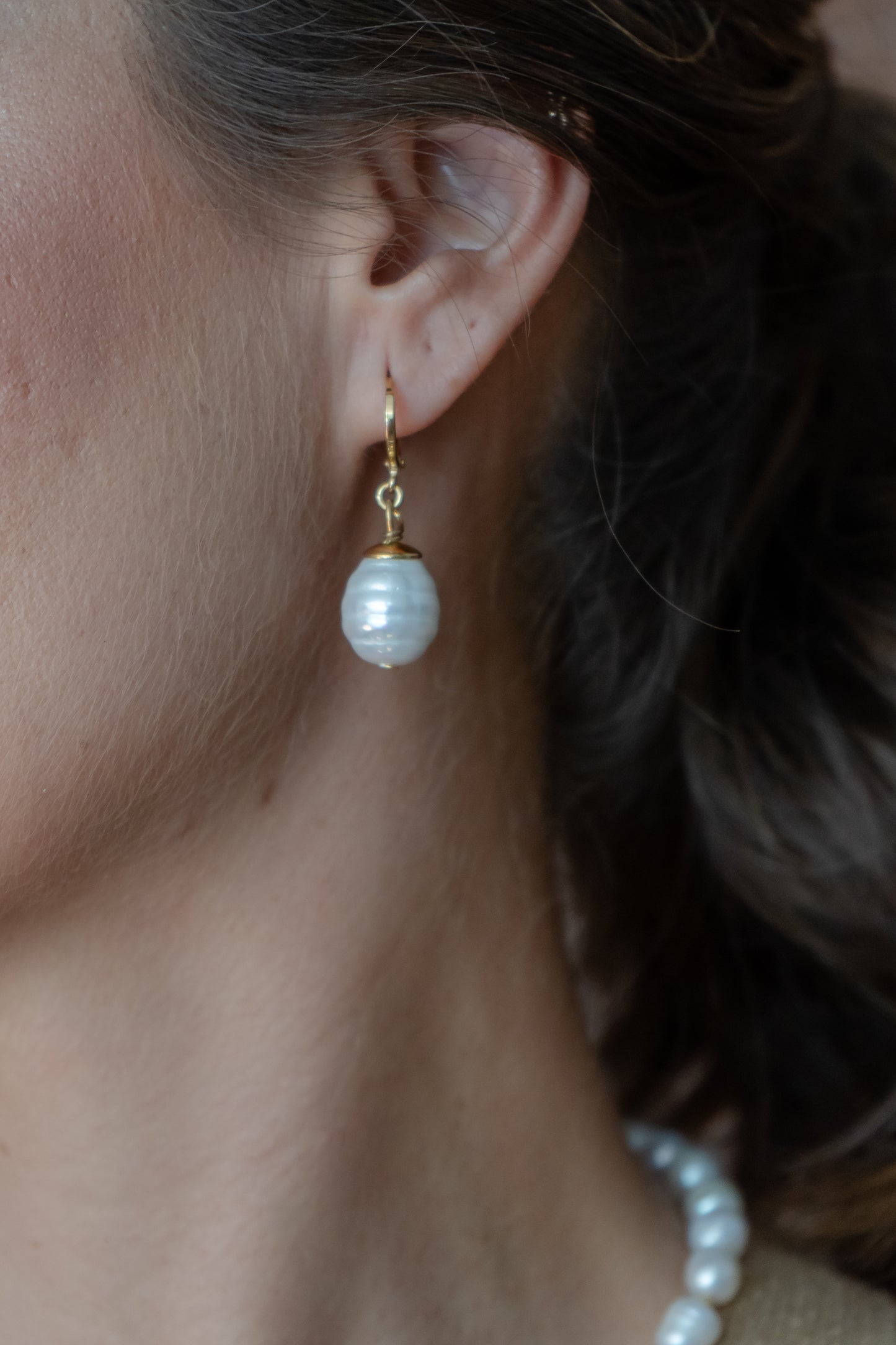 Aretes Perla Blanca