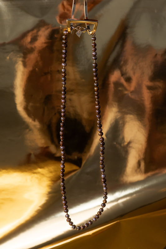 Collar Café con Estrellas