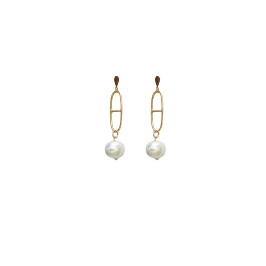 Aretes Hebilla Perla Jumbo